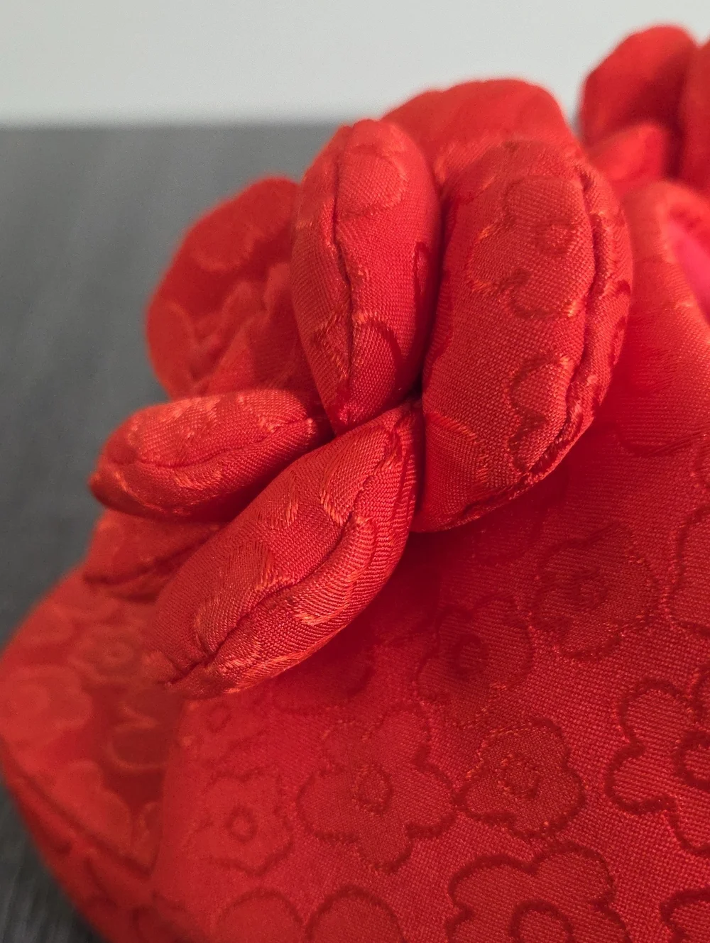 Gianni Bini Red Orange Floral Platform Mule 8M. 3D Rose-Accent Thick Front Strap - Picture 7 of 12